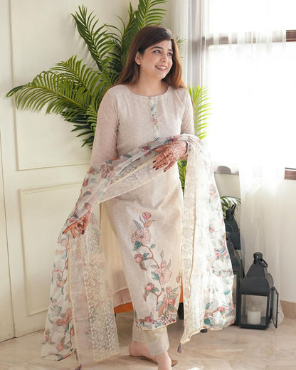 Festival Special  Party Wear 3 Piece Designer Kurti,Pent Dupatta Set