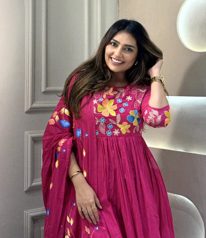Beautiful Embroidery With Suqes Heavy Suit For Women